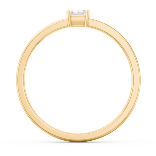 Elegant Princess Ring – 10K Yellow Gold with Cubic Zirconia