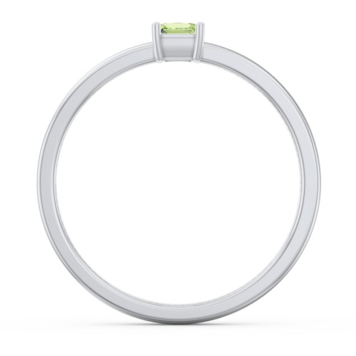 Elegant Princess Ring – Sterling Silver with Peridot