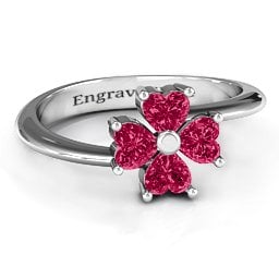 Four Heart Clover Ring