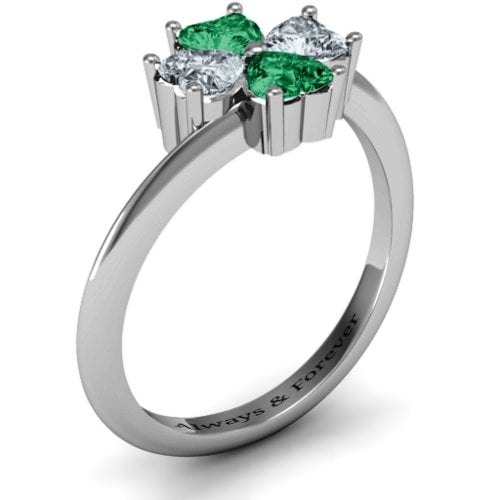 Four Heart Clover Ring