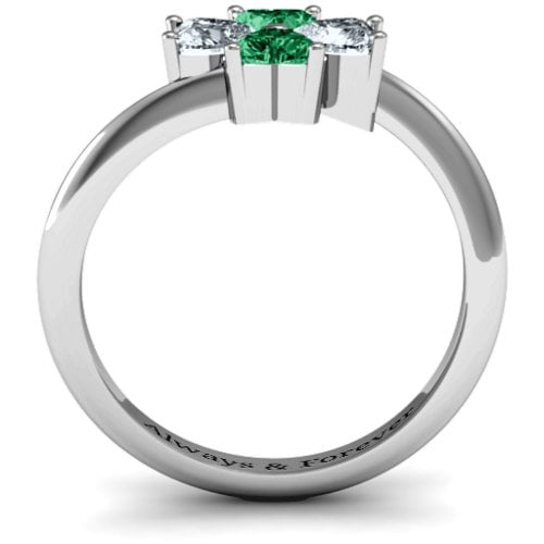 Four Heart Clover Ring