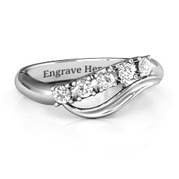 Five Stone Wave Ring