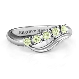 Five Stone Wave Ring