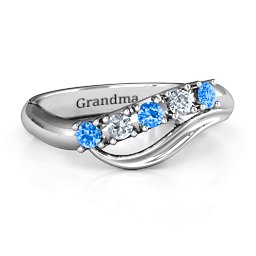 Five Stone Wave Ring