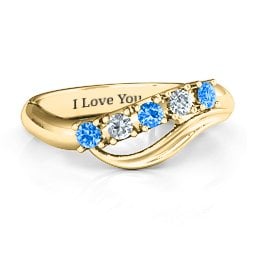 Five Stone Wave Ring