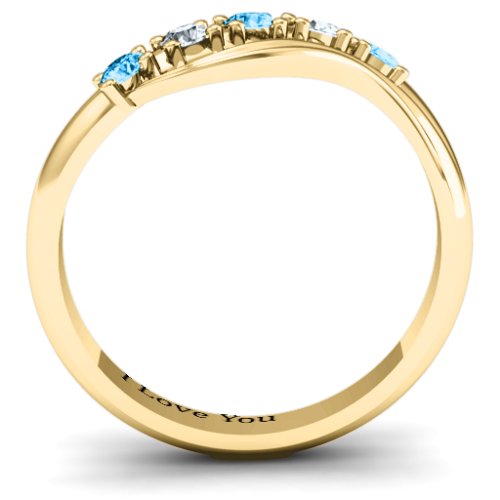 Five Stone Wave Ring
