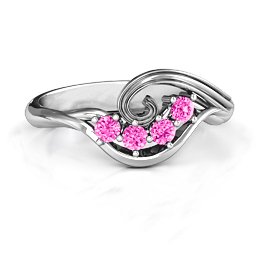 3 - 8 Stone Swirl Ring