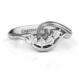 3 - 8 Stone Swirl Ring