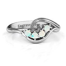 3 - 8 Stone Swirl Ring