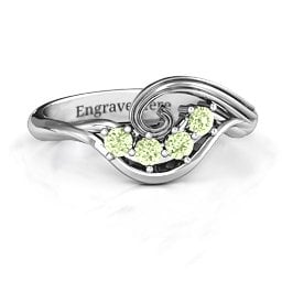 3 - 8 Stone Swirl Ring