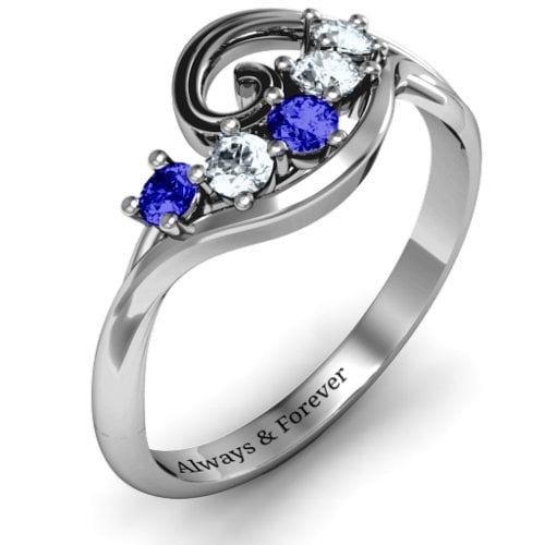 3 - 8 Stone Swirl Ring