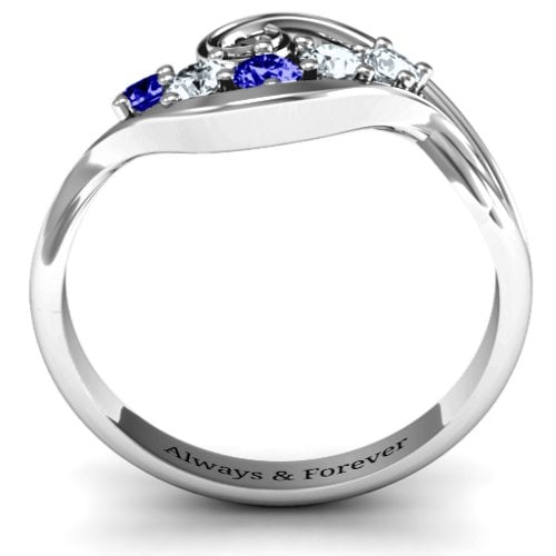 3 - 8 Stone Swirl Ring