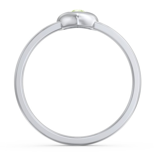 Solid Heart with Gemstone Ring