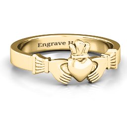 Classic Claddagh Ring in 14K Solid Yellow Gold