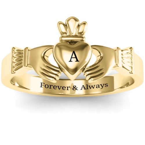 Classic Claddagh Ring – 18K Gold Plated Silver