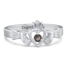 Round Stone Claddagh Ring