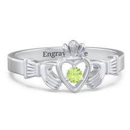Round Stone Claddagh Ring