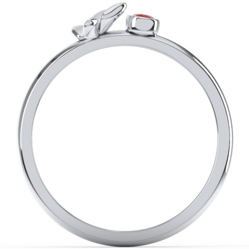 Stacking Butterfly Ring with Bezeled Gemstone