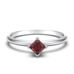 Stacking Ring with Compass Set Princess Gemstone