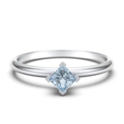 Stacking Ring with Compass Set Princess Gemstone