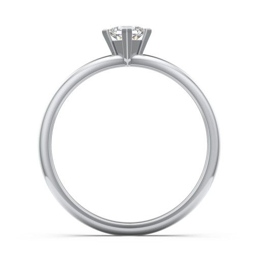 Stacking Ring with Compass Set Princess Gemstone – 10K White Gold with Cubic Zirconia