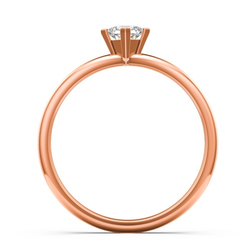Stacking Ring with Compass Set Princess Gemstone – 10K Rose Gold with Cubic Zirconia