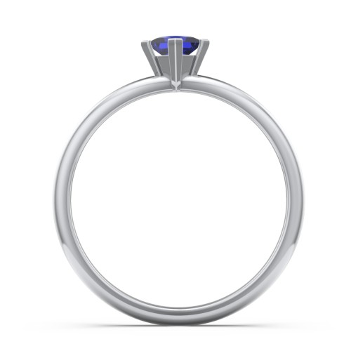 Stacking Ring with Compass Set Princess Gemstone – Sterling Silver with Blue Sapphire