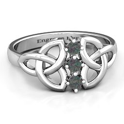 Sláine Celtic Knot Ring in 925 Sterling Silver with Alexandrite