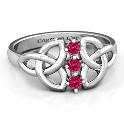 Sláine Celtic Knot Ring in 925 Sterling Silver with Ruby