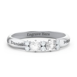 Twin Circular Half Bezel Twin Accent Ring