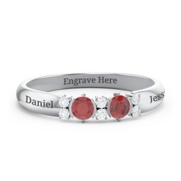 Twin Circular Half Bezel Twin Accent Ring