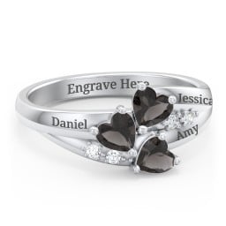 Heart Cluster Ring with Accents