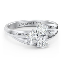 Heart Cluster Ring with Accents