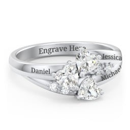 Heart Cluster Ring with Accents