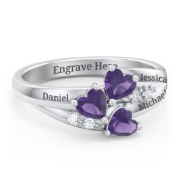 Heart Cluster Ring with Accents