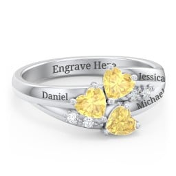 Heart Cluster Ring with Accents