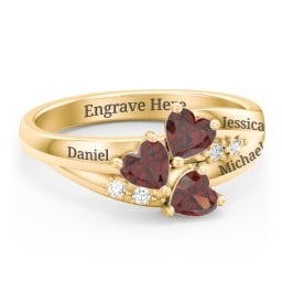 Heart Cluster Ring with Accents