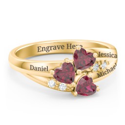 Heart Cluster Ring with Accents