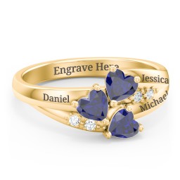 Heart Cluster Ring with Accents