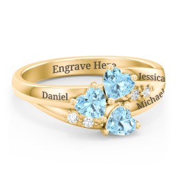 Heart Cluster Ring with Accents