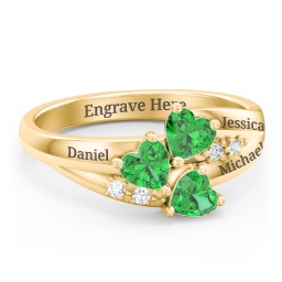 Heart Cluster Ring with Accents