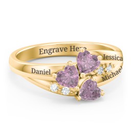 Heart Cluster Ring with Accents