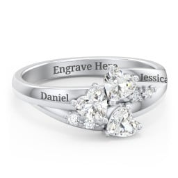 Heart Cluster Ring with Accents