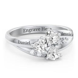 Heart Cluster Ring with Accents