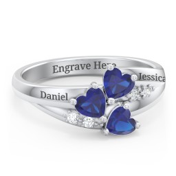 Heart Cluster Ring with Accents