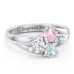 Heart Cluster Ring with Accents