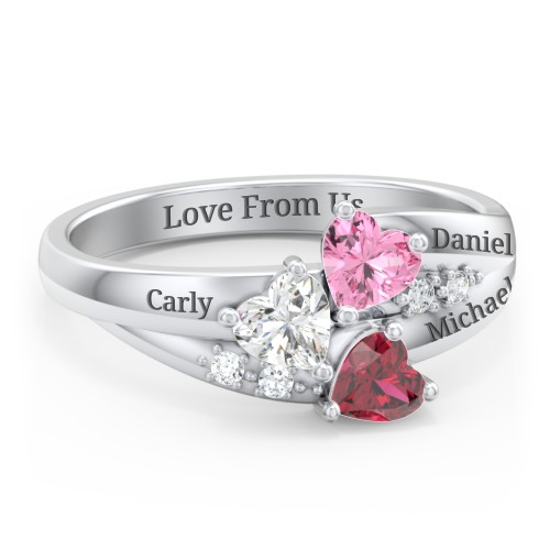 Heart Cluster Ring with Accents