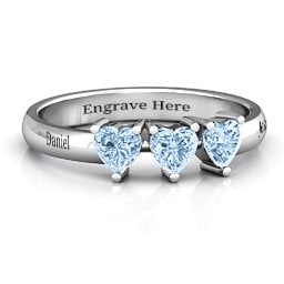 Triple Heart Stone Ring