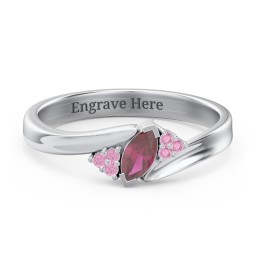 Twisted Marquise Ring with Shoulder Accents