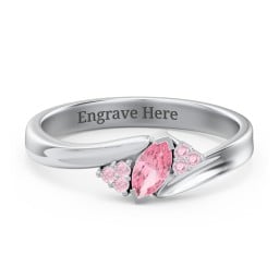 Twisted Marquise Ring with Shoulder Accents